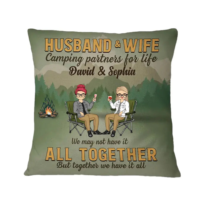 Camping Partners For Life - Personalized Pillow - Gift For Couple, Family