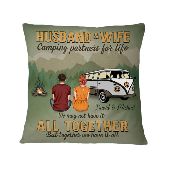 Camping Partners For Life - Personalized Pillow - Gift For Family