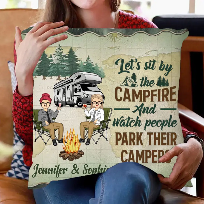 Camping Partners For Life - Personalized Pillow - Gift For Couple, Camping Lovers