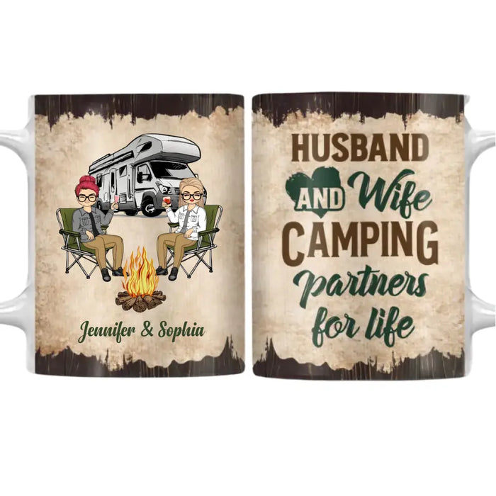 Camping Partners For Life Husband Wife -Personalized Mug - Gift For Family