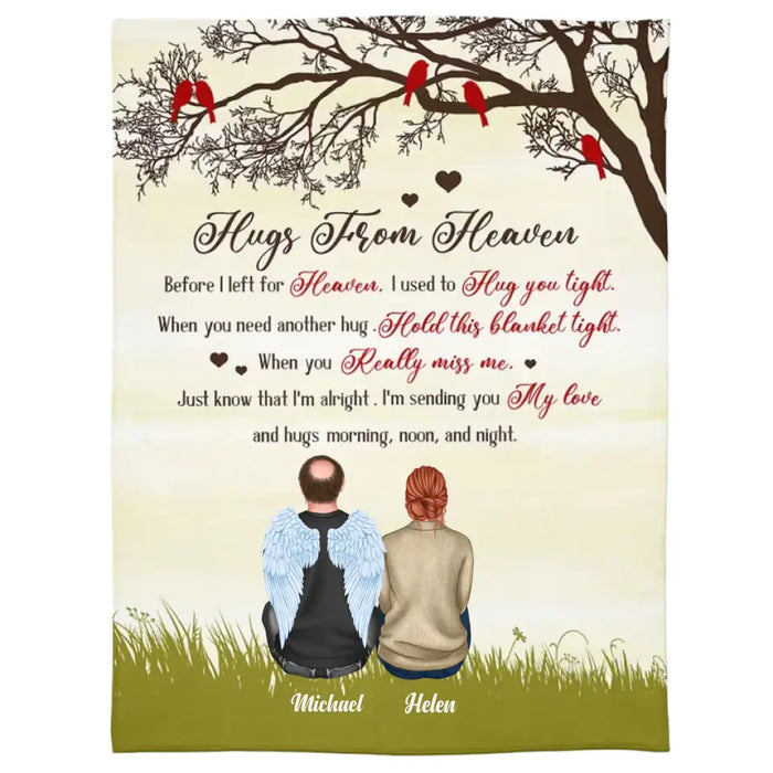 Hugs From Heaven - Personalized Blanket - Gift For Family