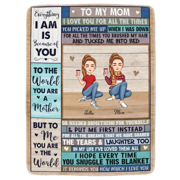 I Love You To The Moon And Back - Personalized Blanket - Gift For Family