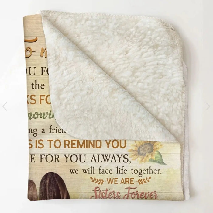 Thanh You For The Laughter - Personalized Fleece Blanket - Gift For Sisters