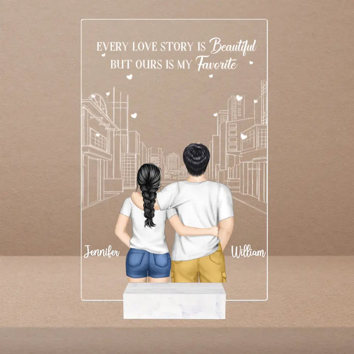 Every Love Story Is Beautiful - Personalized Acrylic Plaque - Gift For Couples