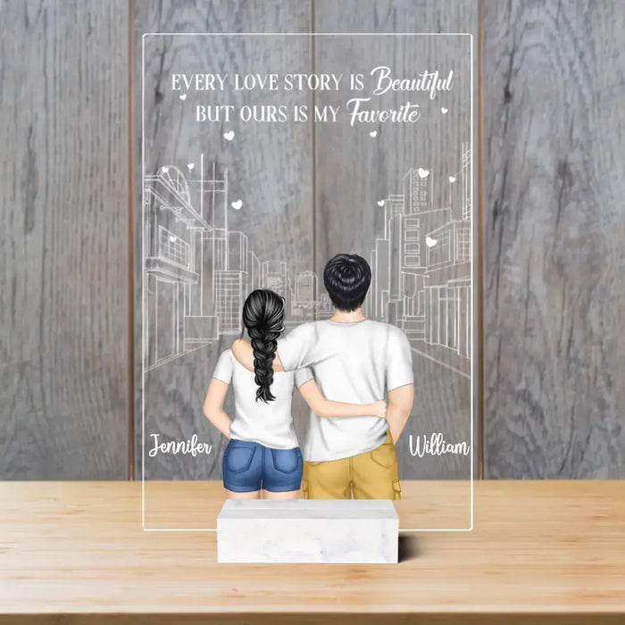 Every Love Story Is Beautiful - Personalized Acrylic Plaque - Gift For Couples