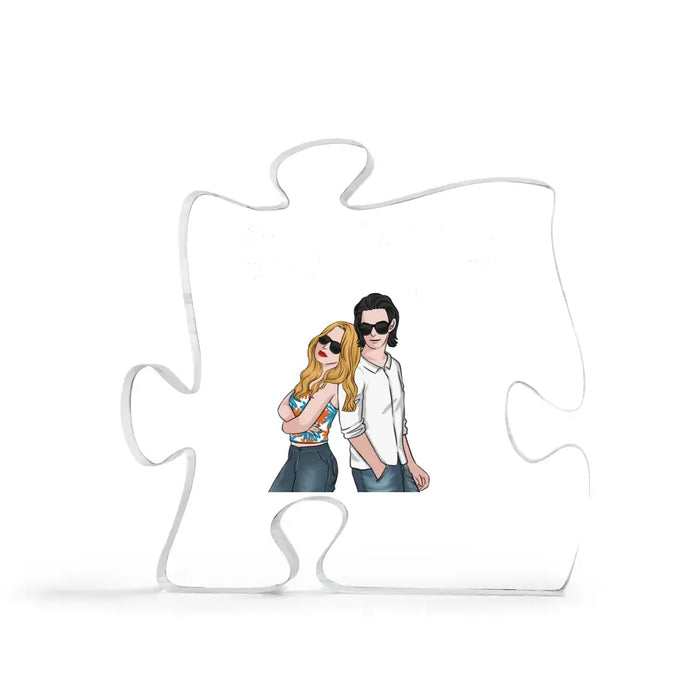 You Are The Missing Piece To My Heart - Personalized Puzzle Acrylic Plaque - Gift for Couples