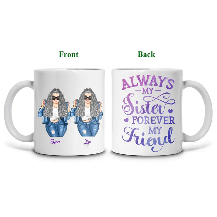 Always My Sister Forever My Friend - Personalized Mug - Gift For Best Friends