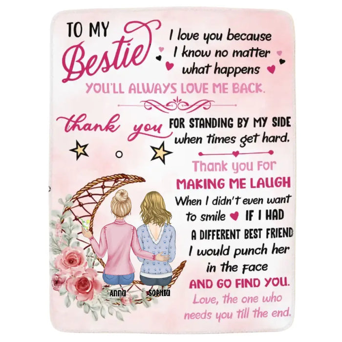 Thank You For Standing By My Side - Personalized Fleece Blanket - Gift For Best Friends