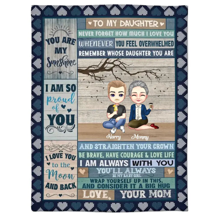 Never Forget How Much I Love You - Personalized Fleece Blanket - Gift For Sons, Daughters