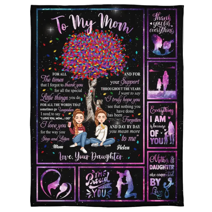 Mother And Daughter Are Connected By Love - Personalized Fleece Blanket - Gift For Mothers