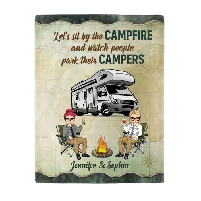 Camping Partners For Life Husband Wife Camping Couple - Personalized Blanket - Gift For Family