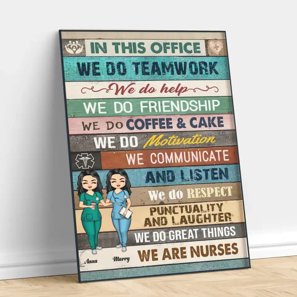 In This Office We Do Team Work - Personalized Canvas - Gift For Nurse