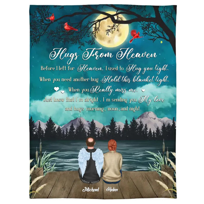 Hugs From Heaven - Personalized Blanket - Gift For Family