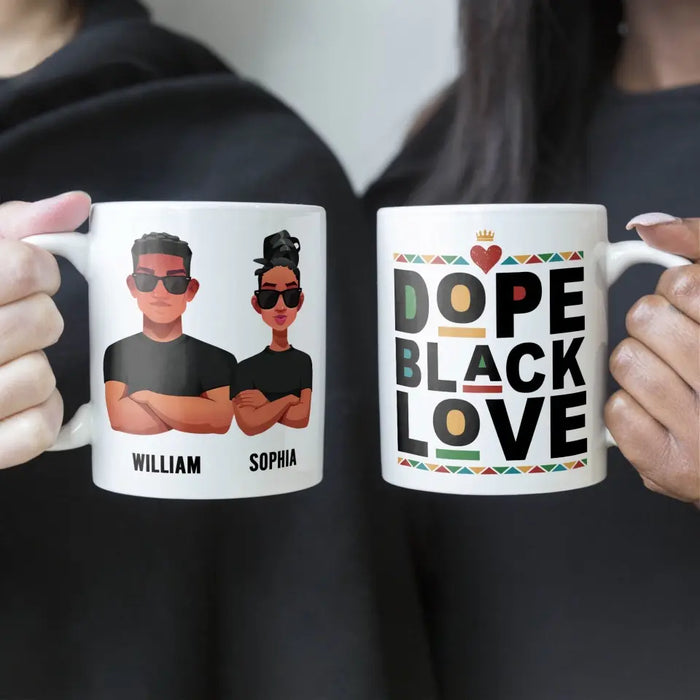 Dope Black Love - Personalized Mug - Gift For Couples
