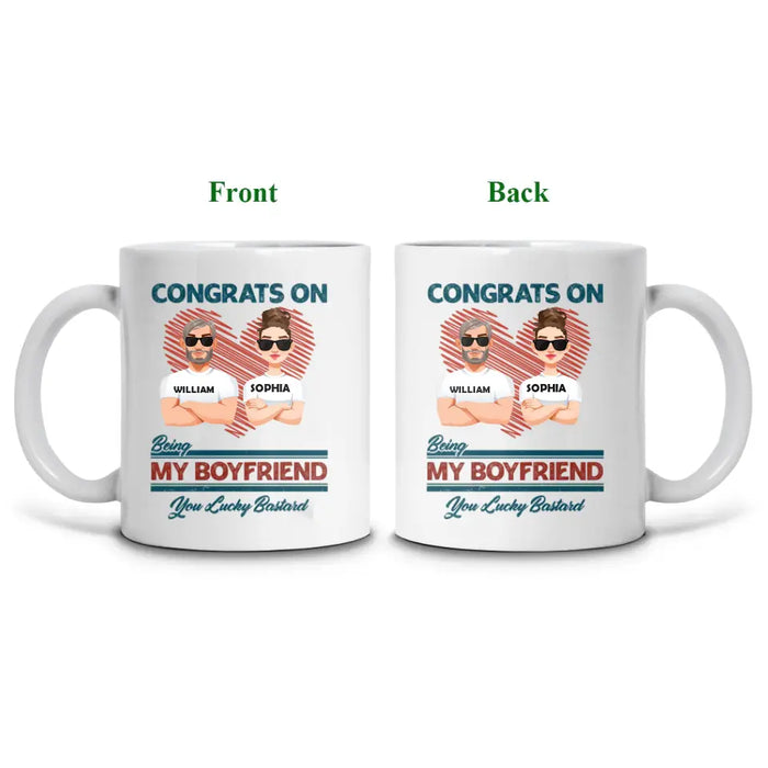 Congrats On Being My BoyFriend - Personalized Mug - Gift For Couples