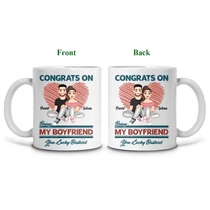 Congrats On Being My BoyFriend - Personalized Mug - Gift For Couples