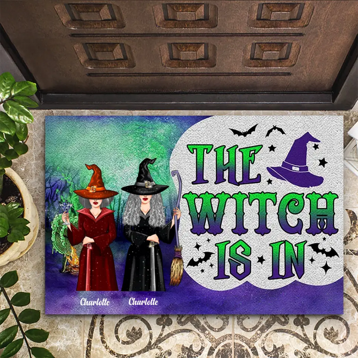 The Witch Is In - Personalized Doormat - Halloween Gift For Family
