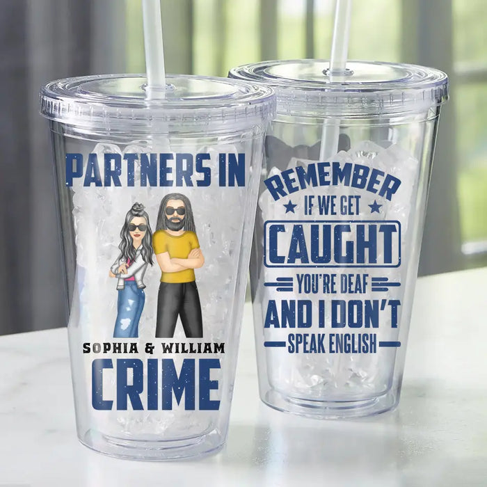 Partners In Crime - Personalized Acrylic Insulated Tumbler - Gift For Friends