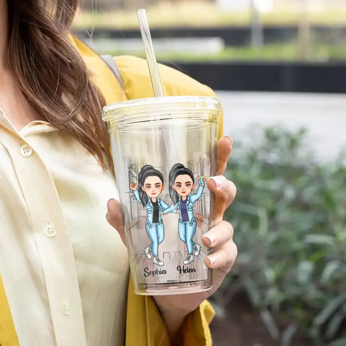 Warning! The Girls Are Drinking Again - Personalized Acrylic Insulated Tumbler With Straw - Gift For Friends, Sisters