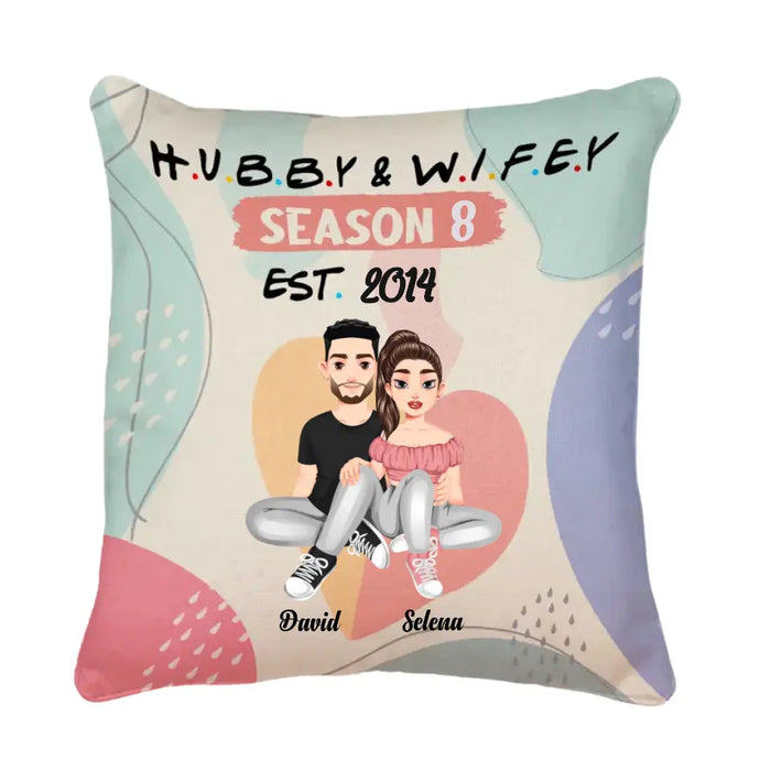 Hubby & Wifey Season 8 - Personalized Pillow - Gift For Couples