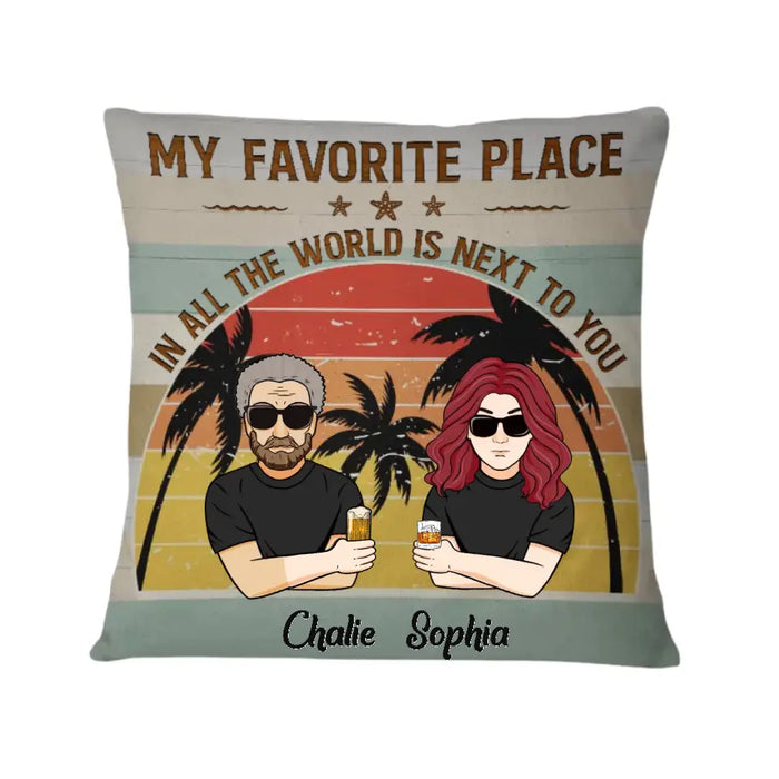 Family Couple Love You To The Beach And Back - Personalized Pillow - Gift For Couple