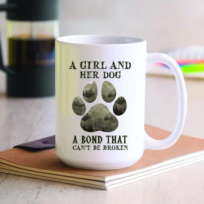 A Girl And Her Dogs Unbreakable Bond - Personalized Mug - Gift For Dog Lovers