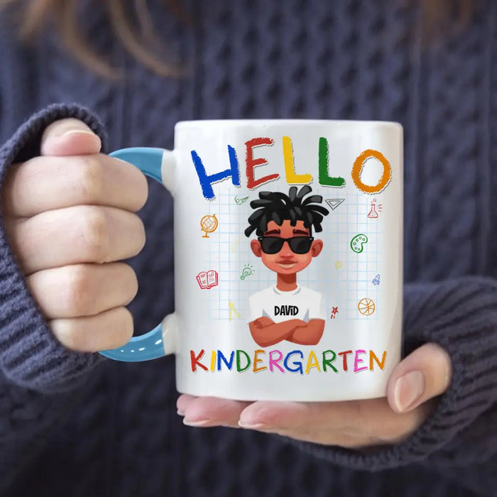 Hello Kindergarten - Personalized Mug - Back To School Gift For Son, Daughter, Students, Kids