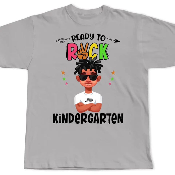 Ready To Rock Kindergarten - Personalized Shirt - Back To School Gift For Son, Daughter, Kids, Students