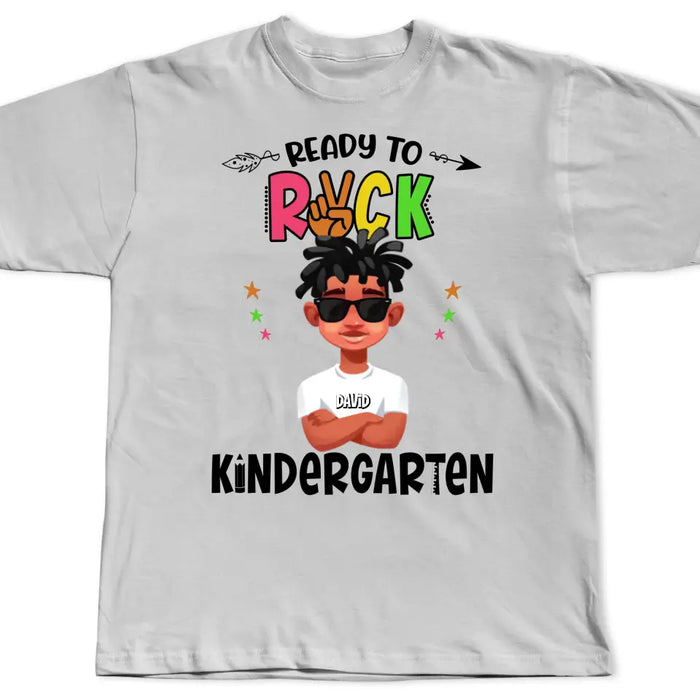 Ready To Rock Kindergarten - Personalized Shirt - Back To School Gift For Son, Daughter, Kids, Students