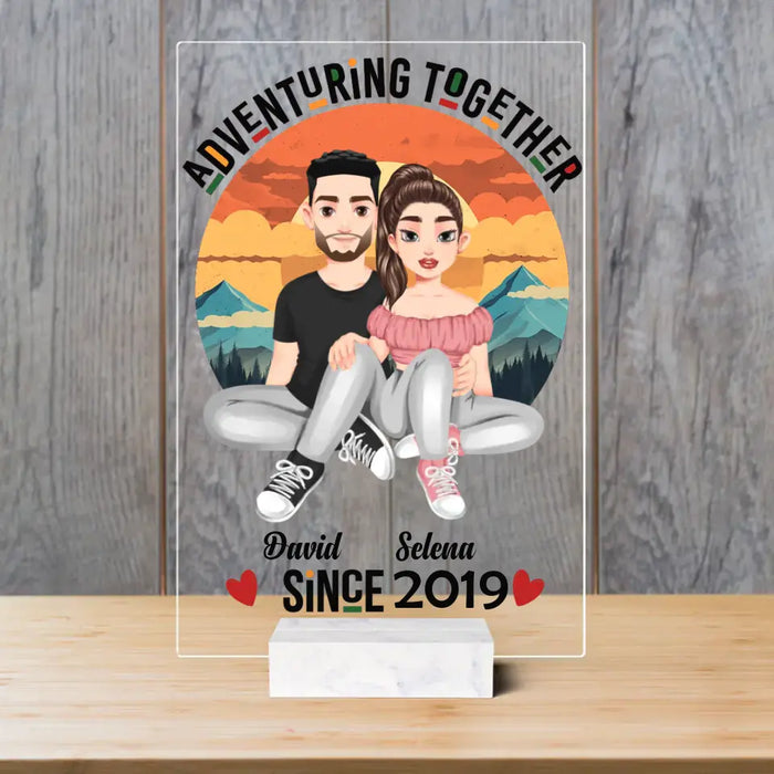 Adventuring Together Since - Personalized Acrylic Plaque - Gift For Couples
