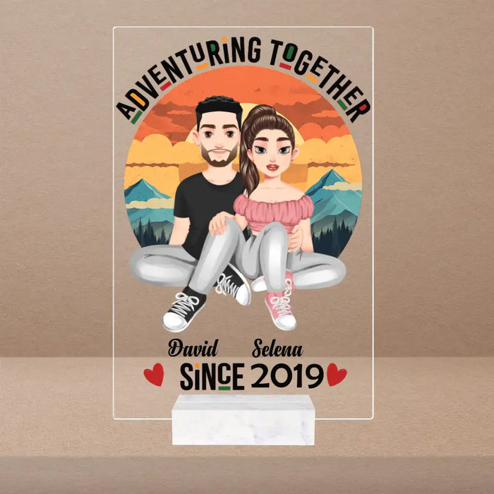 Adventuring Together Since - Personalized Acrylic Plaque - Gift For Couples
