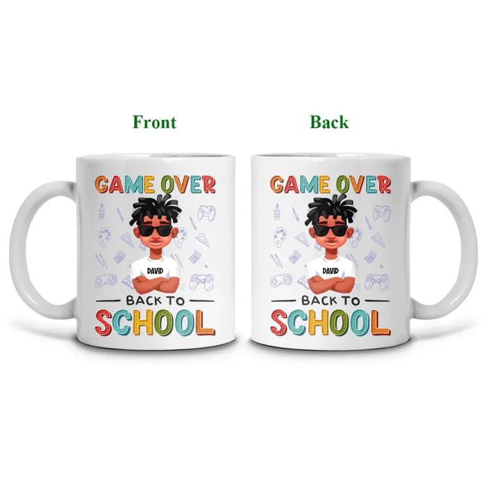Game Over Back To school - Personalized Mug - Back To School Gift For Son, Daughter