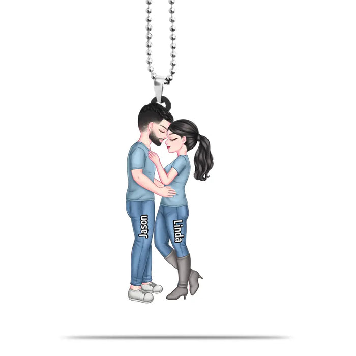 I Love You To The Moon And Back - Personalized Hanging Ornament - Gift For Couples