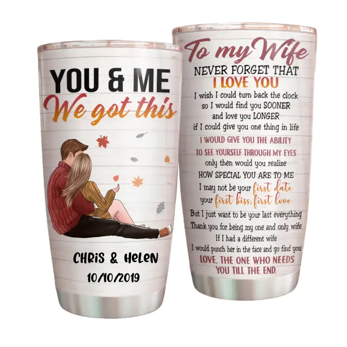 Never Forget That I Love You - Personalized Acrylic Tumbler - Gift For Wife