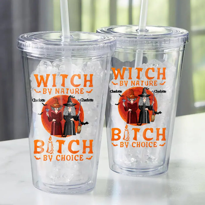 Witch By Nature - Personalized Acrylic Tumbler - Halloween Gift For Family