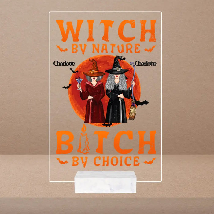 Witch By Nature - Personalized Acrylic Plaque - Halloween Gift For Family