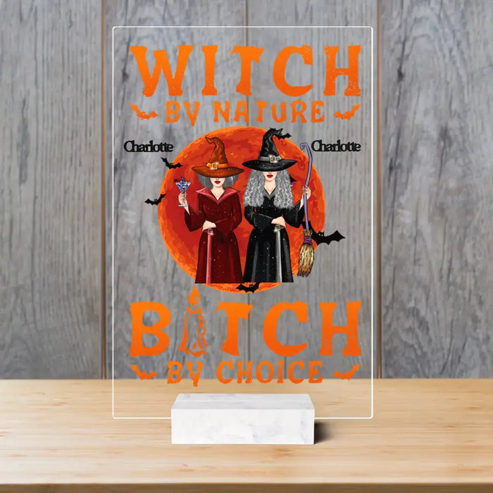 Witch By Nature - Personalized Acrylic Plaque - Halloween Gift For Family