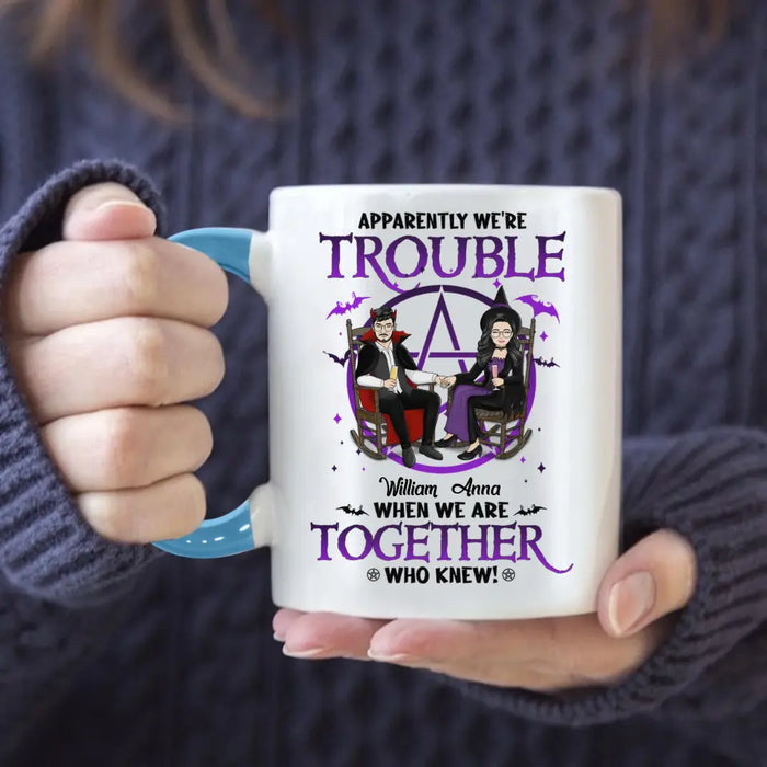 Apparently We're Trouble - Personalized Mug - Halloween Gift For Family  copy