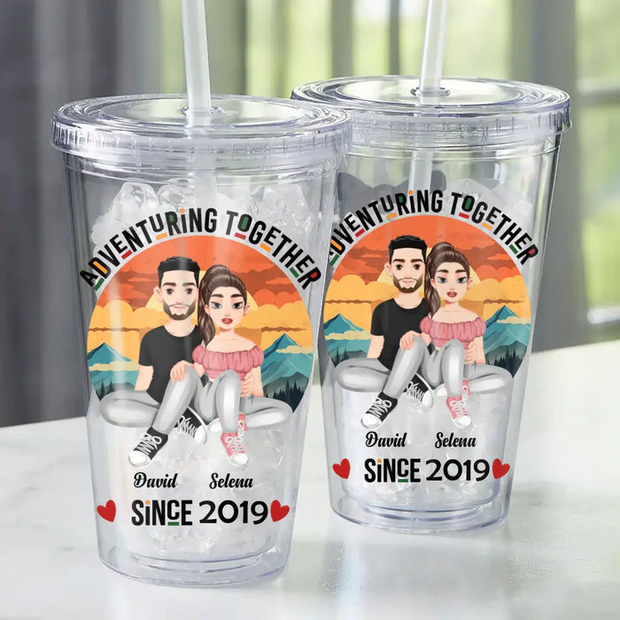 Adventuring Together Since - Personalized Acrylic Tumbler - Gift For Couples