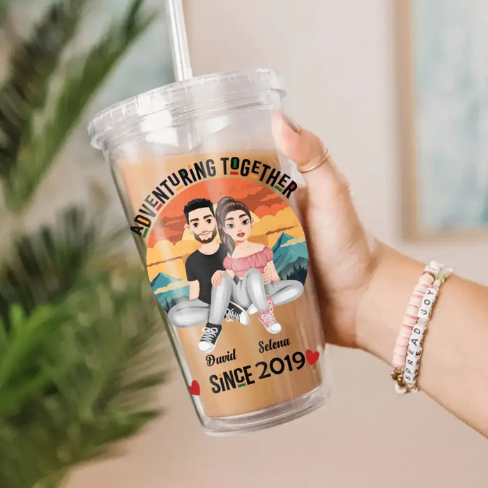Adventuring Together Since - Personalized Acrylic Tumbler - Gift For Couples