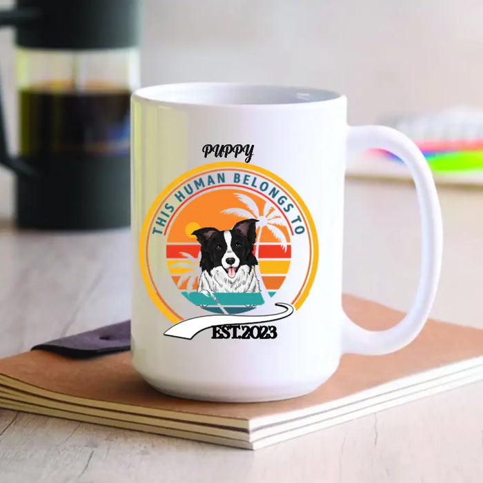 This Human Belongs To - Personalized Mug - Gift For Dog Lovers