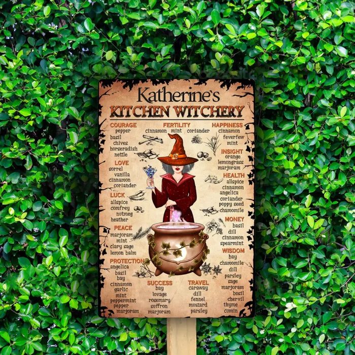 Kitchen Witchery - Personalized Vertical Metal Sign - Halloween Gift For Friends