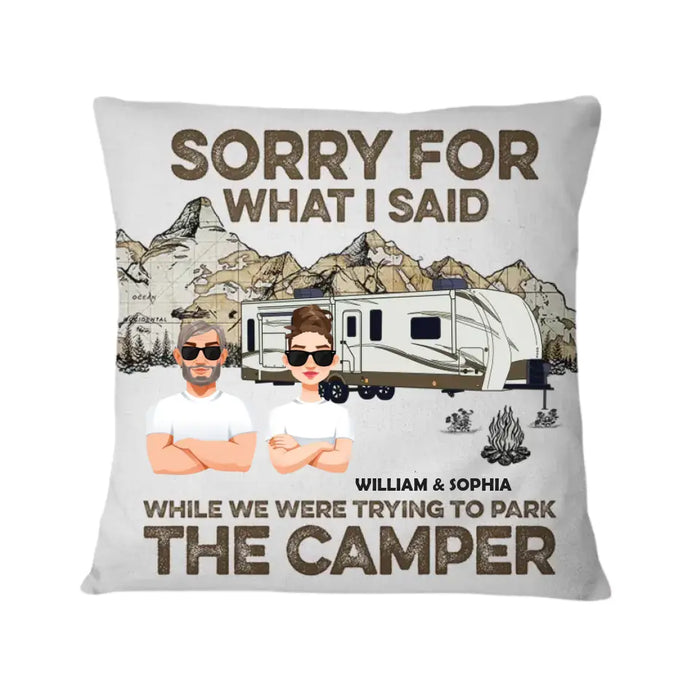 Sorry For What I Said Camping Map - Personalized Pillow - Couple Gift