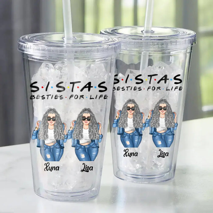 Sistas For Life - Personalized Tumbler - Gift For Friends
