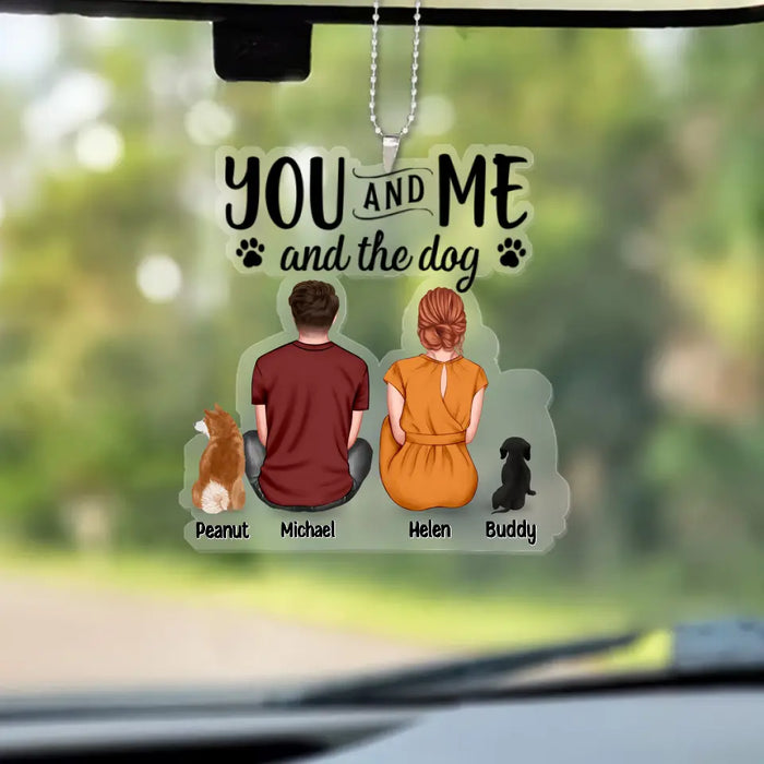 You & Me And The Dogs - Personalized Hanging Ornament - Gift For Couple, Dog Lovers