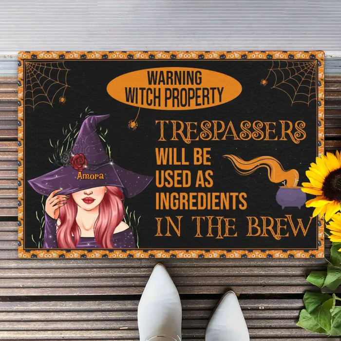 Trespassers Will Be Used As Ingredients - Personalized Doormat - Halloween Gift For Family