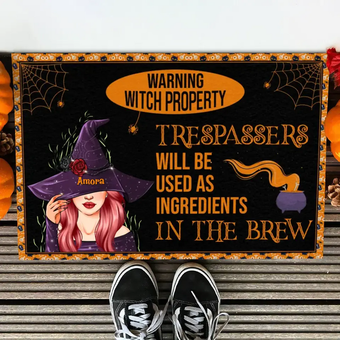 Trespassers Will Be Used As Ingredients - Personalized Doormat - Halloween Gift For Family