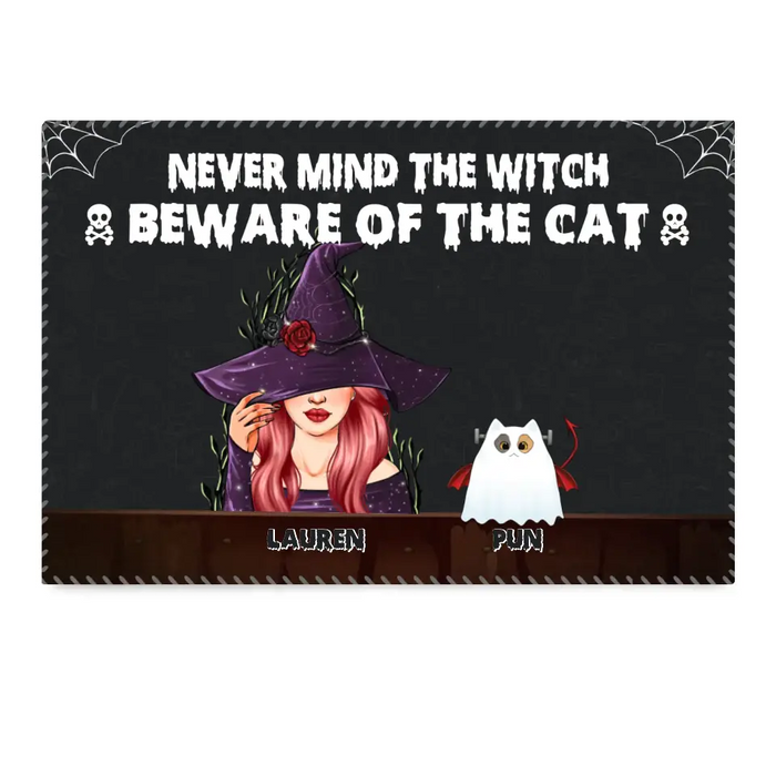 Beware Of The Cats - Personalized Doormat - Halloween Gift For Cat Lovers