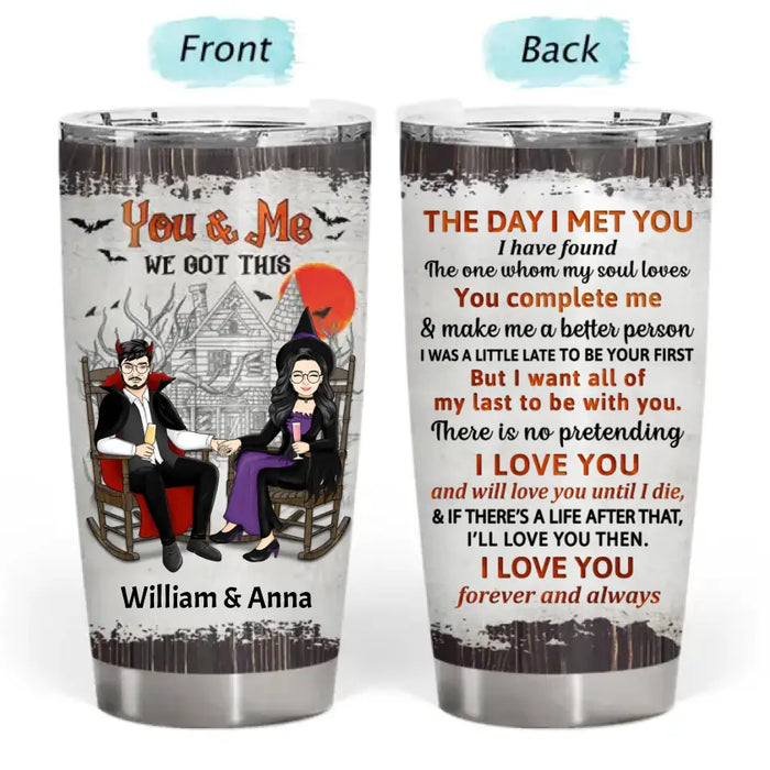 Witch Devil Couple The Day I Met You - Personalized Tumbler - Halloween Gift For Couples