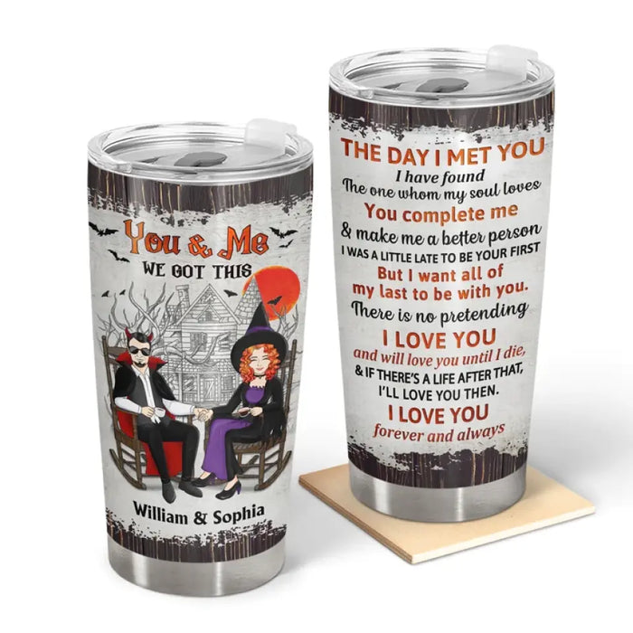 Witch Devil Couple The Day I Met You - Personalized Tumbler - Halloween Gift For Couples